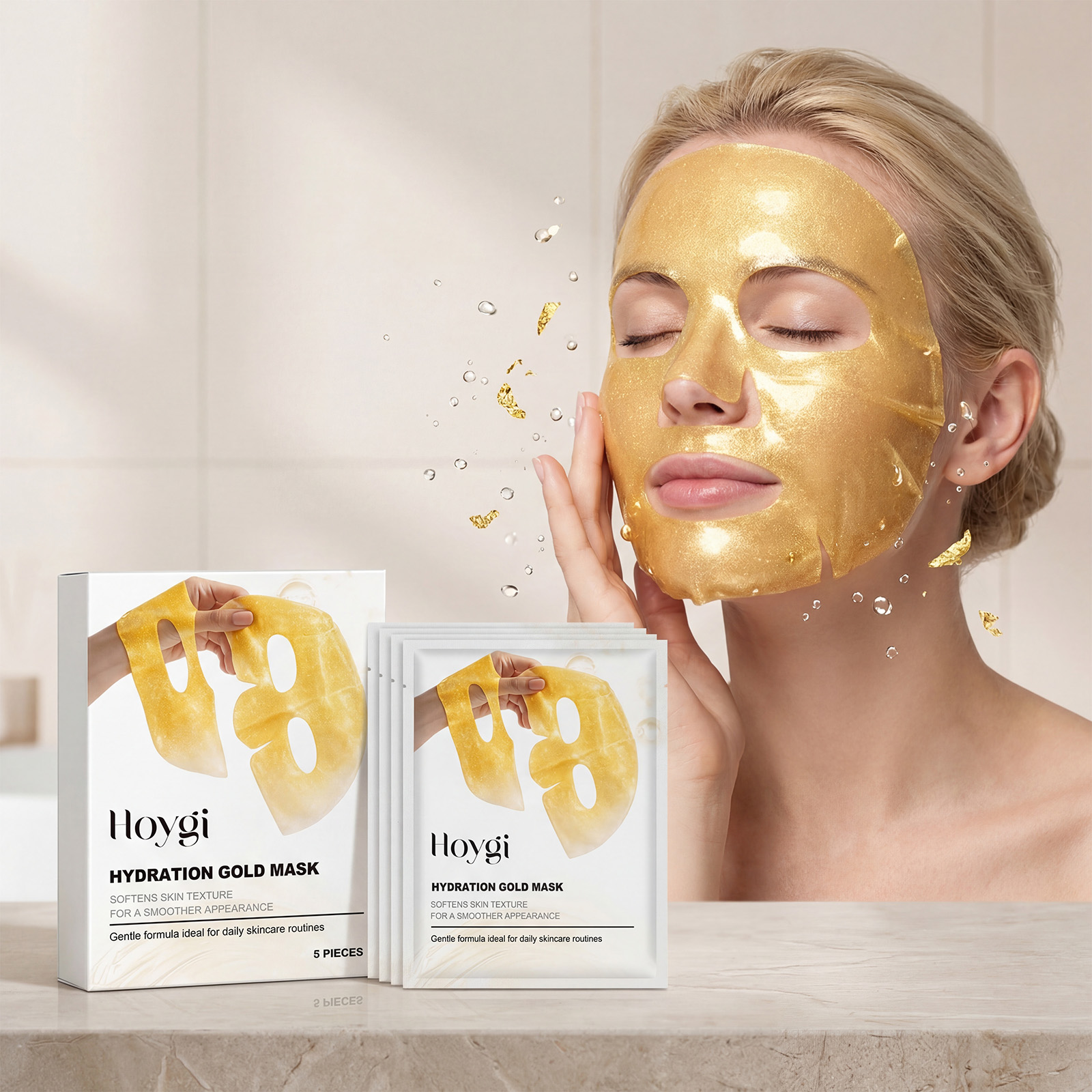Luxury Skincare Treatments - 24K Gold Face Mask Niacinamide Hydrolyzed