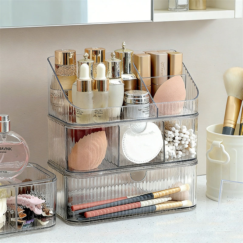 Luxury Skincare Organizer - Drawer Type Cosmetics Storage Box Stackable