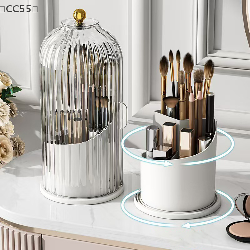 〔CC55〕360° Rotating Makeup Bru - Luxury Skincare Organizer ulasan dan harga