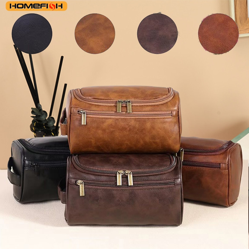 HOMEFISH Men PU Vintage Luxury - Luxury Skincare Organizer ulasan dan harga