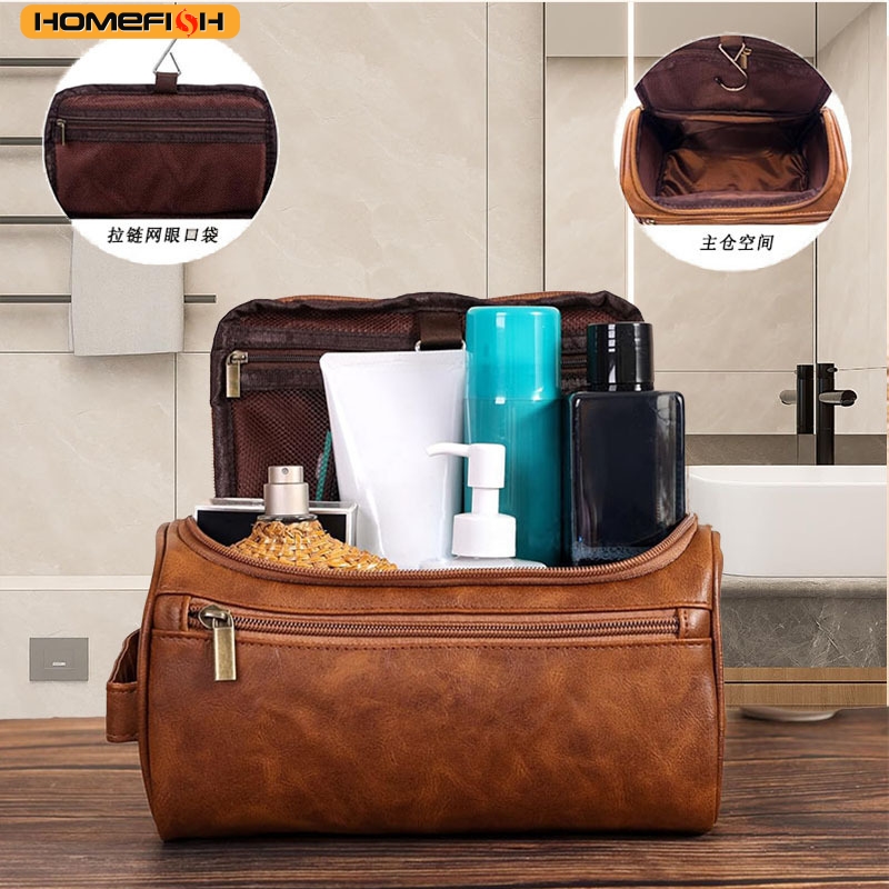 HOMEFISH Men PU Vintage Luxury - Luxury Skincare Organizer ulasan dan harga