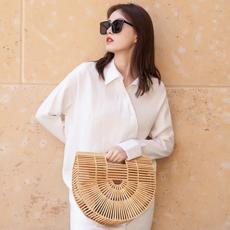 Semicircle Women Bamboo Bags S - Luxury Skincare Organizer ulasan dan harga