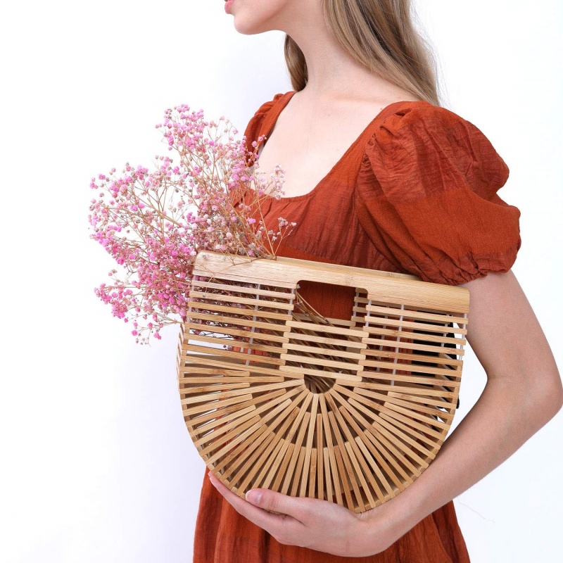 Semicircle Women Bamboo Bags S - Luxury Skincare Organizer ulasan dan harga