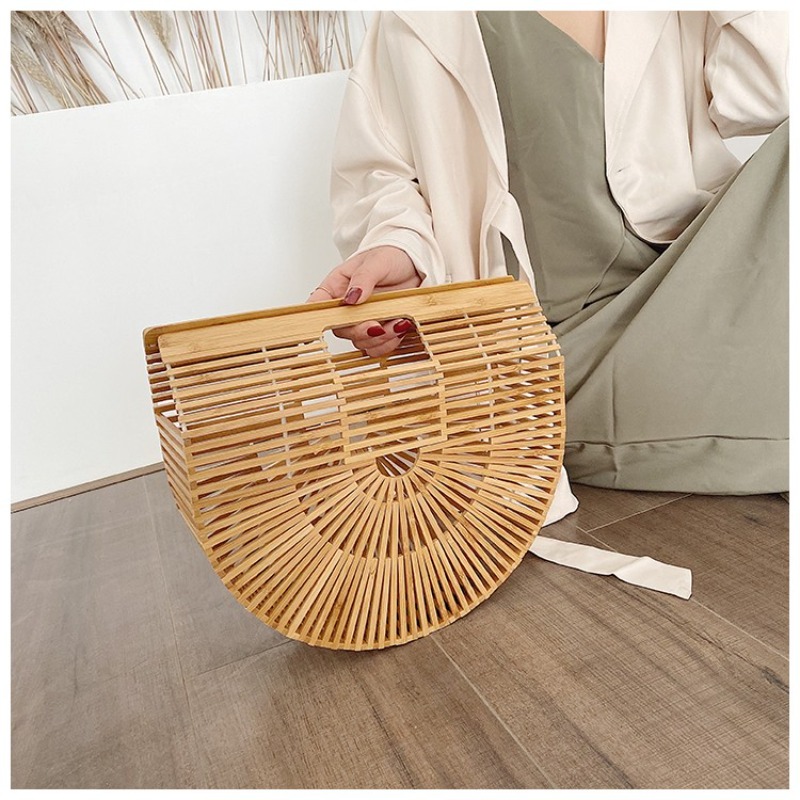 Semicircle Women Bamboo Bags S - Luxury Skincare Organizer ulasan dan harga